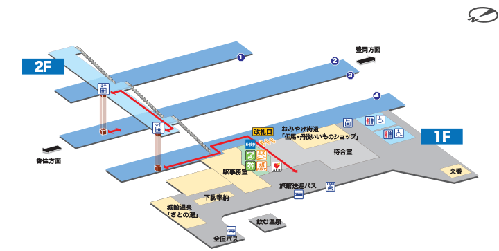 JR城崎温泉駅構内案内図