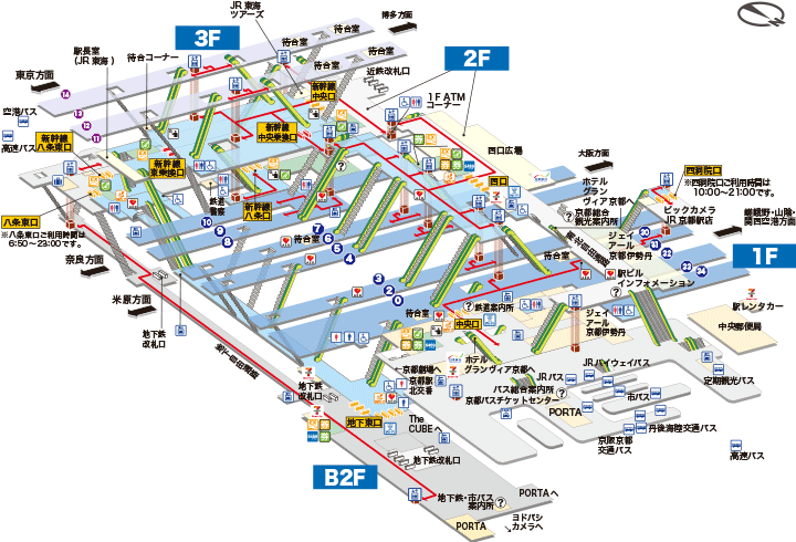 JR京都駅構内案内図