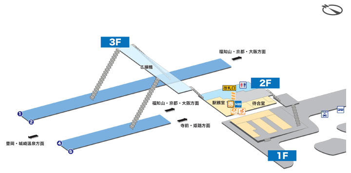 ＪＲ和田山駅構内案内図